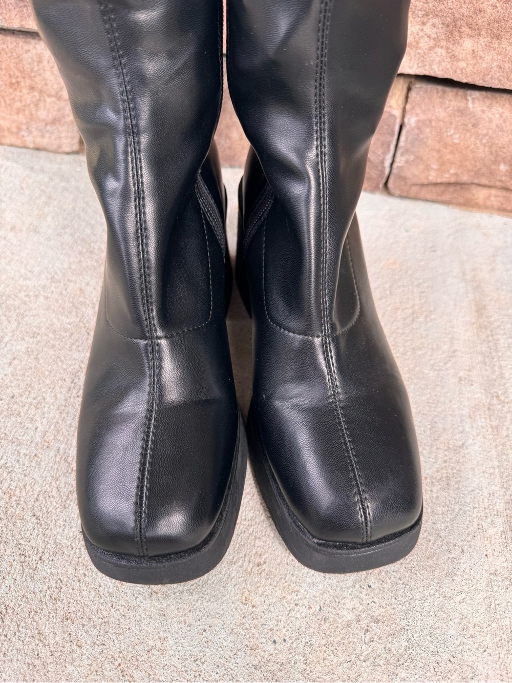 Wild Fable Azzahya Stretch Platform Tall Boots Chunky Block Heel Square Toe Y2K - Picture 5 of 9